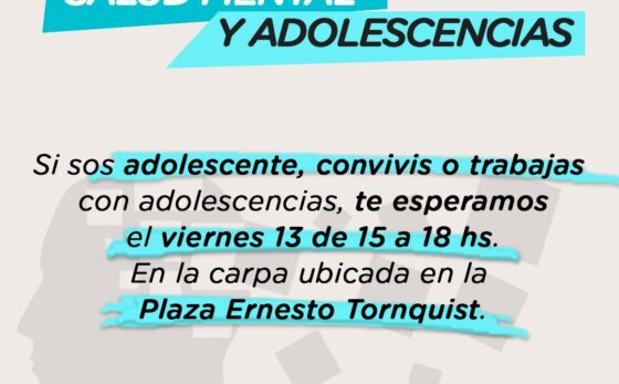 Salud mental y adolescencias: Jornada abierta en la plaza ‘Ernesto Tornquist’