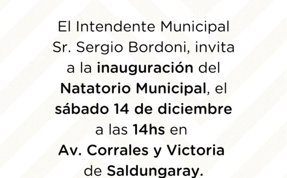 El próximo sábado se inaugurará el Natatorio Municipal de Saldungaray