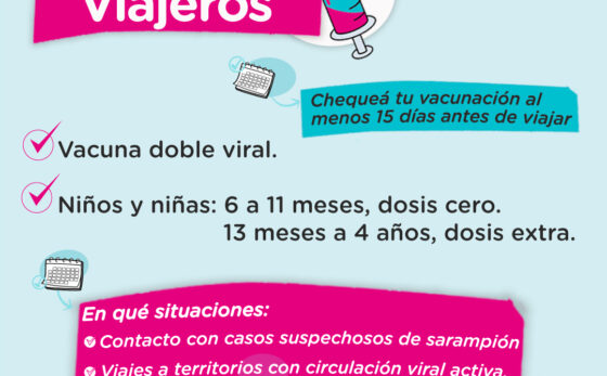 Salud: Campaña de vacunación contra el sarampión para niñas y niños viajeros